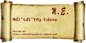 Mátéffy Edina névjegykártya