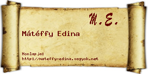 Mátéffy Edina névjegykártya