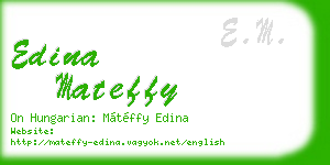 edina mateffy business card