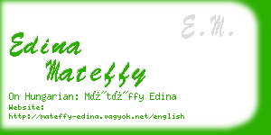 edina mateffy business card